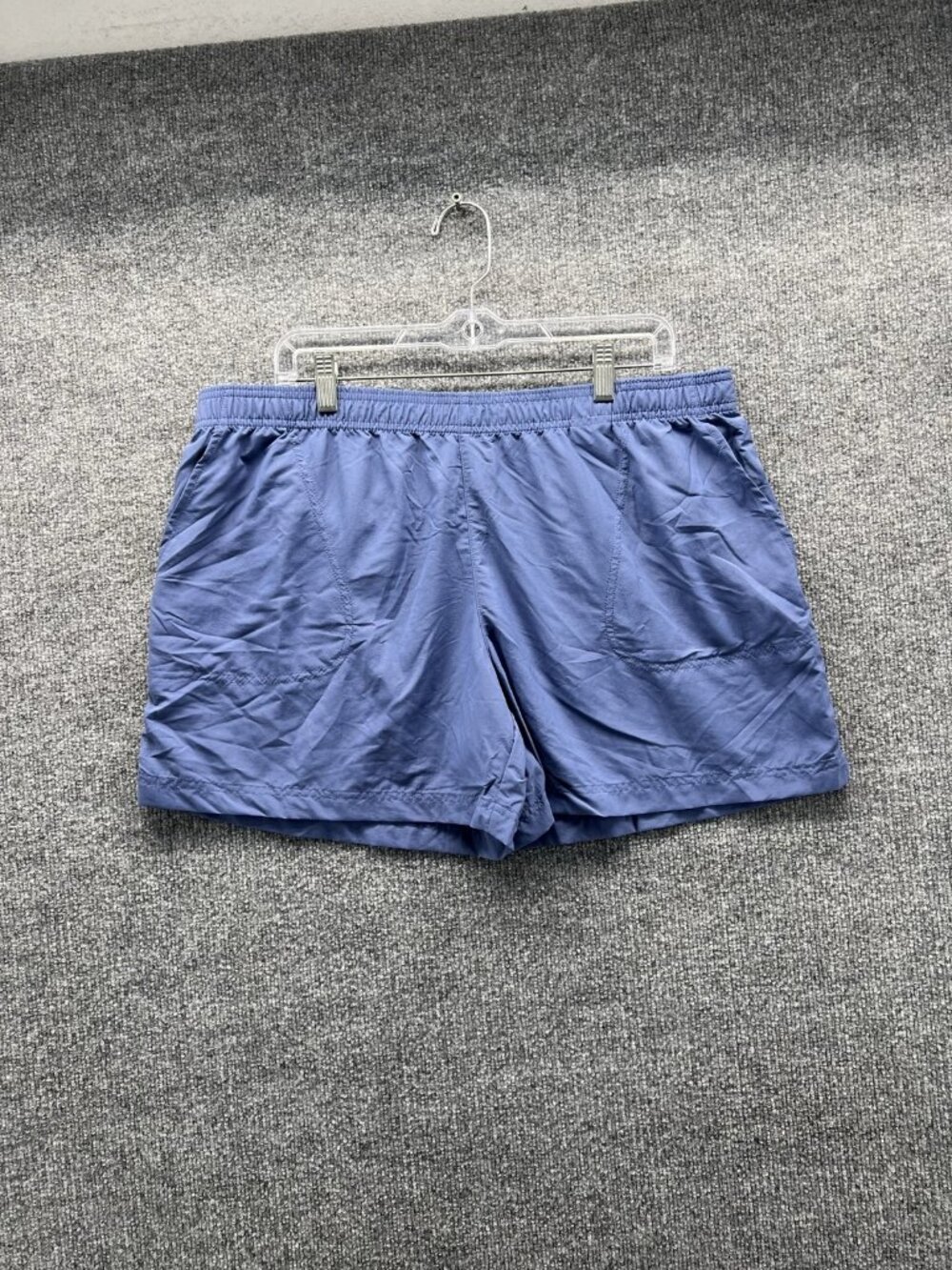 Columbia Swim Trunks Mens XL Blue Solid Mesh Lined Drawstring Elastic Shorts